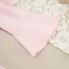 Comercio Exterior Estilo Europeo y Americano Camisón Rosa de Manga Larga con Cordones, Ropa de Casa Sexy de Algodón Puro para Mujer, Transpirable Moda de Primavera y Verano Ropa de Dormir para Dama
