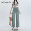 Jeans de Pierna Ancha de Color Claro para Mujer Primavera y Otoño 2024 Tendencia Combinan con Todo Nuevos Sueltos Adelgazantes Cortos Acortados Rectos