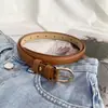 Cinturón Pequeño Vintage para Mujer Cinturón de Jeans para Mujer Verano Simple Combinable Delgado Cinturón Decorativo Negro Verano Delgado