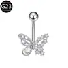 Joias Europeias e Americanas Transfronteiriças para Piercing Titânio G23 Tartaruga Borboleta Libélula Argola para Umbigo Zircônia Microincrustada Haste para Umbigo Amazon