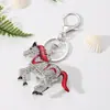 Llavero Zodiaco Caballo con Pedrería Transfronterizo Colgante Animal para Hombre Colgante de Llave de Aleación de Zinc para Coche Colgante para Bolsa Venta al por Mayor