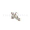 F136 Titanio Clavo para Oreja Zircón Cruz Grande Clavo para Hueso de Oreja Aleación de Titanio G23 Joyería para Perforación de Cuerpo Salida de Fábrica