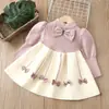 Vestido de Lana para Niña Ropa Infantil Tejido de Punto 2026 Otoño/Invierno Nuevo Estilo Lazo Pequeño Estilo Chanel Dulce Vestido de Princesa