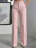 Comercio Exterior Transfronterizo Amazon Pantalones de Traje de Pierna Ancha con Rayas Verticales de Cintura Alta para Mujer Estilo Verano 2026 Moda Versátil Elegante para Viajar