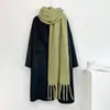 Cachecol de Lã Mohair Liso para Outono e Inverno para Mulheres, Estilo Coreano, Moderno, Versátil, Engrossado, Quente, Cachecol com Franjas, Xale para Mulheres, Atacado