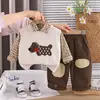 Conjunto de Moda Primavera para Niños 2026 Estilo Nuevo Bebé Niño Primavera Nuevo Estilo Suéter Chaleco de Perro Manchado Manga Larga Conjunto de Tres Piezas