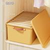 Ins Caja de Almacenamiento tipo Cajón Estilo Crema para Ropa Interior Calcetines con Tapa a Prueba de Polvo Gran Capacidad Caja Organizadora de Ropa