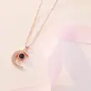 Directo de fábrica Te amo memoria 100 tipos de lenguaje collar trémolo con cadena cruzada collar de proyección