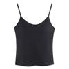 Camisola de Tirantes Finos para Mujer Verano Todo en Uno Top Delgado con Almohadillas para el Busto Básico Versátil Ropa Exterior Top Base para Mujer
