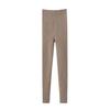 Pantalones Cálidos Ajustados Nuevos Color Sólido Casual Raya Vertical Engrosados Cachemir Versátiles para Mujer Otoño e Invierno Resistentes al Frío Leggings