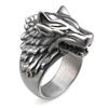 Anel Retrô Masculino Moderno Personalizado Moda Dominador Anel Cabeça de Lobo Joias História Mitologia Escandinava Masculino Em Estoque