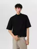 Camiseta de Manga Corta de Peso Pesado para Hombre, Nueva Marca de Moda Primavera/Verano, Color Sólido, Corte Ajustado, Corte Limpio, Camiseta Base