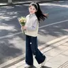 Nuevo Conjunto Dulce de Dos Piezas Falsas con Lazo para Primavera/Otoño 2026 Estilo Coreano Personalidad Jeans Conjunto de Dos Piezas para Niña Pequeña