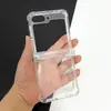 Capa de Celular com Airbag nos Quatro Cantos para Dobradiça Zflip6 Samsung Zflip7 Suporte de Anel Integrado Capa Protetora Adequada para