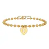 Pulsera de Cadena de Bolitas de Acero Inoxidable Más Vendida de Amazon con Colgantes de Corazón de 26 Letras y Pulsera de Bolitas Electroplateada