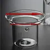 Tetera de vidrio resistente a altas temperaturas con asa lateral, tetera de vapor para preparar té negro, tetera engrosada tanto para vaporizar como para hervir