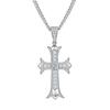 Cruz Retro Juego Completo de Colgante de Moissanita de 5 mm Plata S925 Chapada en Oro de 18K Estilo Real Diamantes de Cultivo de Alta Gama Adornos para el Cuello