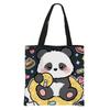 Bolsa de Tutoría para Estudiante de Primaria Panda Gran Capacidad Poliéster Estampado Bolso Tote Portátil Bolsa de Clase Bolso de Hombro Simple y Versátil