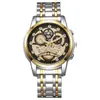Reloj de Cuarzo para Hombre de Negocios de Alta Gama Transfronterizo Moda Versátil Lujo Ligero Hueco Estilo Europeo y Americano Correa de Acero Calendario Venta al por Mayor