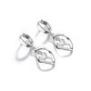 Zircón About Jane Aretes de Plata Aretes de Amor Giratorios para Mujer Aretes de Diamante Desnudo para Mujer Aretes de Longitud Media Aretes de Moda Torcidos