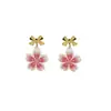 Pendientes de Mariposa de Acrílico Aguja de Plata Flor de Cerezo Pendientes de Flor Dulces y Lindos Japoneses y Coreanos Pendientes de Estudiante de Dibujos Animados para el Campus