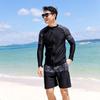 Roupa de banho de manga comprida à prova de sol para casal, saia plissada feminina modeladora de secagem rápida, calça masculina, traje de mergulho, traje de surf para medusas