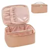 Bolsa de Maquiagem Portátil de Grande Capacidade em PU para Viagem, Bolsa de Armazenamento de Artigos de Higiene Pessoal, Entrega Instantânea em Estoque, Suporta Pedido em Lote Misto