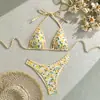 Bikini Separado de Verano 2027 Estilo Europeo y Americano Sexy para Mujer sin Espalda Traje de Baño para Vacaciones en la Playa
