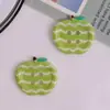 Botones de Manzana Acrílicos Verdes Frescos y Simples Accesorios para el Cabello DIY Parches para Pasadores Colgantes para Cadena de Teléfono Accesorios de Joyería
