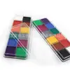 Caja de Empaque Cuadrada Totalmente Transparente de 12 Colores, Set de Pinturas a Base de Agua y Aceite, Fácil de Limpiar, Neutra y Se Puede Marcar