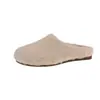 Zapatos Peludos Retro Punta Cerrada Medias Zapatillas Suela Gruesa 2026 Otoño Nuevas Zapatillas Slip-on para Mujer Uso Exterior Zapatos Birkenstock