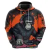 Sudadera con capucha informal para hombre, diseño de Gorila de Moda Personalizado, Impresión 3D, Nueva, Venta Directa de Fábrica, Suministro Transfronterizo