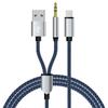 Cable de Audio Auxiliar Trenzado USB Dos en Uno Certificado Cerosh para Escuchar Música y Llamadas Adaptador de Cable Tipo C para Auriculares de 3.5 mm