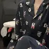 Pijama com Estampa de Desenho Animado Fofo para Mulheres, Novo Estilo para o Início do Outono, Conjunto de Duas Peças com Mangas Longas e Calças Longas, Pode Ser Usado Fora de Casa