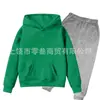 Conjunto de Moletom com Forro de Lã para Meninos e Meninas Outono e Inverno Conjunto de Duas Peças com Capuz Calça de Moletom de Manga Longa para Crianças