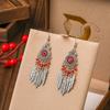 Nuevos pendientes de hoja pequeña con diamantes redondos, joyería de plata antigua para minorías, pendientes de estilo retro festivo al por mayor