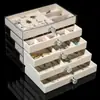 [Fábrica de Origen] Caja de Almacenamiento de Joyería de Terciopelo de 5 Capas Caja de Joyería Transparente de Material PET Cajón de Almacenamiento de Joyería