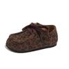 Sapatos Birkenstock com Estampa de Leopardo Moda Coreana para Meninas Primavera & Outono 2025 Novos Sapatos Pequenos de Couro com Solado Macio Sapatos Baixos Retrô para Meninos Modernos