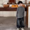 Colección de Invierno para Niños Tongku 2025 Ropa Infantil Versátil de Punto Básico de Huzhou Zhili Suéter para Niños de Cuello Alto Grueso
