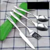 Conjunto de Talheres de Aço Inoxidável Faca, Garfo e Colher Colher Pequena Conjunto de Quatro Peças Portátil para Exterior Presente com Logo Impresso Suprimento da Amazon