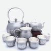 Juego de Té de Plata Esterlina Pie de Plata 999 Hecho a Mano Hogareño Vintage Taza de Cata de Té Justa Tomador de Té Tetera de Plata Taza de Plata