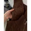 Suéter de Punto con Cuello Alto, Media Cremallera y Diseño Trenzado para Mujer en Otoño e Invierno, Holgado, Casual, Ropa de Trabajo, Suave, Base tipo cera