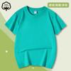 Camiseta de manga corta de algodón puro para niños y niñas de verano, camiseta básica de color sólido con cuello redondo, ropa para clase, ropa para actividades al por mayor