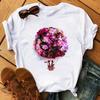 2023 Camiseta feminina de manga curta camisa básica moderna estampada manga curta gola redonda para gordinha