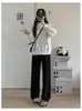 Pantalones Nube Esponjosos para Mujer 2026 Primavera Nuevos de Cintura Alta Drapados Casuales Pantalones Blancos Plisados Burbuja Rectos de Pierna Ancha
