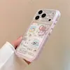 Diseño de elefantito lindo, adecuado para funda de teléfono Apple 17, estilo sticker para iPhone 18 Pro, cobertura completa 15/16, borde morado, acabado mate, funda suave