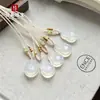 Colgante de Candado de Calcedonia Blanca Natural de Alta Calidad para Mujer, Diseño de Nicho, Lujo Ligero de Gama Alta, Regalo Exquisito para Mejores Amigas