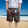 Pantalones de Playa Estampados de Verano para Hombre Algodón Delgado Pantalones Grandes de Secado Rápido Pantalones Cinco Cuartos Shorts de Lino Casual Deportivo para Hombre Holgados
