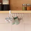 Estante de almacenamiento para tazas de cocina sin perforaciones para el hogar, estante para tazas de agua, estante para gabinete, gancho para colgar, organizador de almacenamiento
