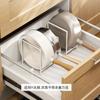 Escurridor de Tazones y Platos para Cajón de Cocina Doméstico Multifuncional Almacenamiento de Platos con Partición Estante de Almacenamiento Interior para Gabinete de Cocina Estante para Platos Artefacto para Platos